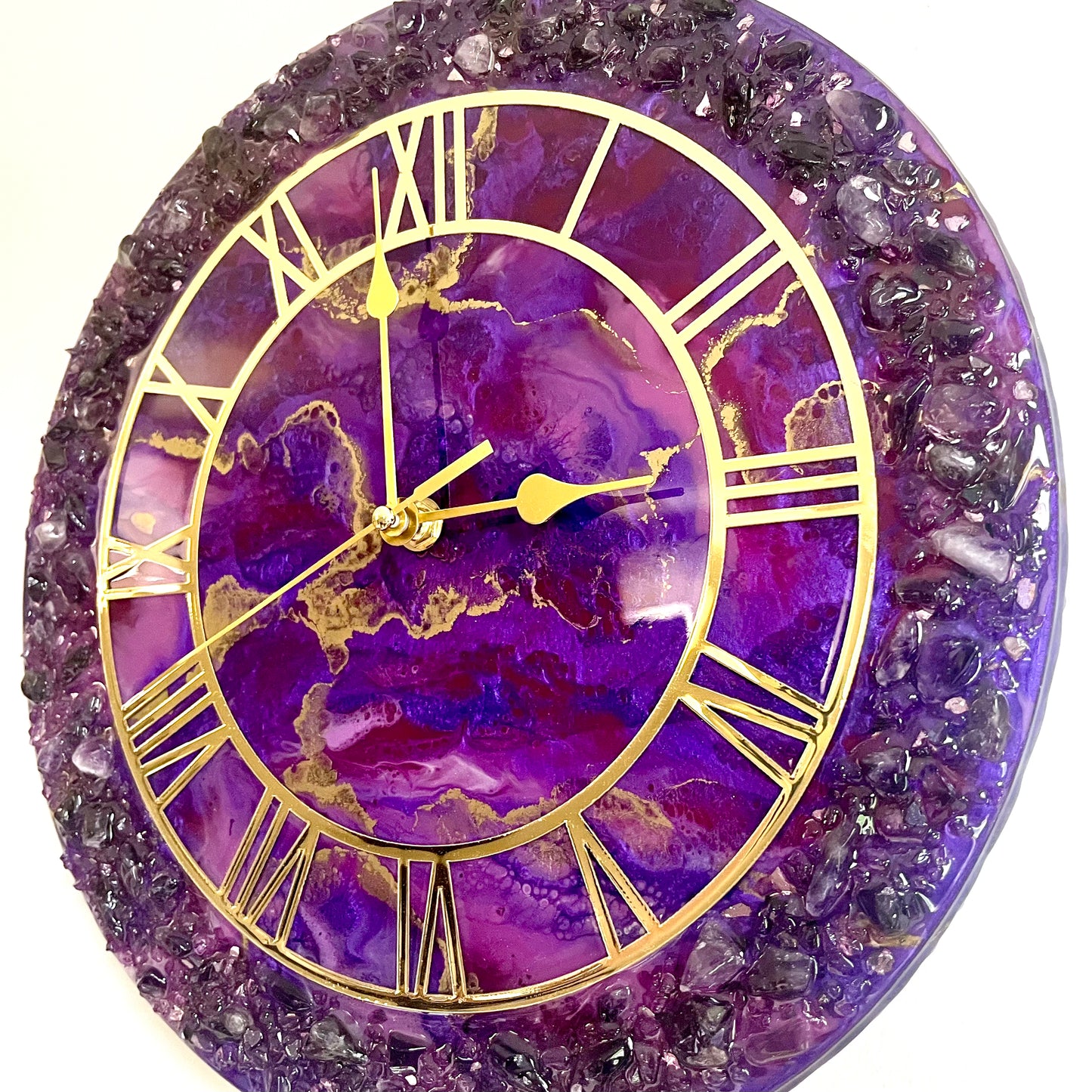 Amethyst and Gold Clock