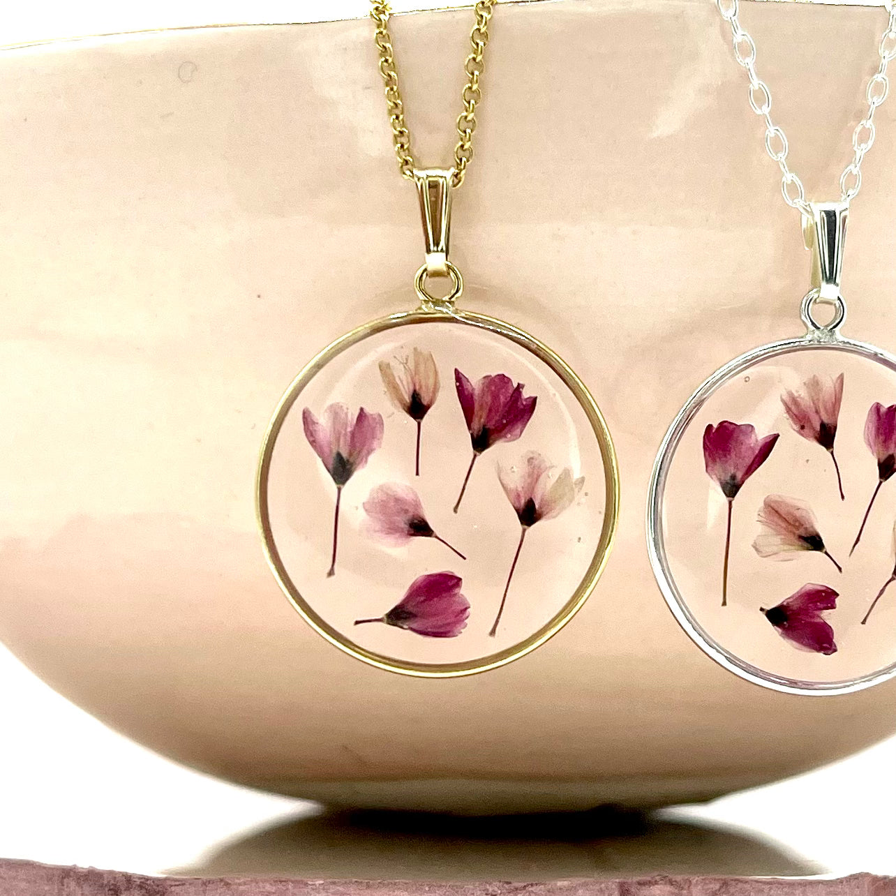 Sakura Japanese Cherry Blossom Flowers Necklace