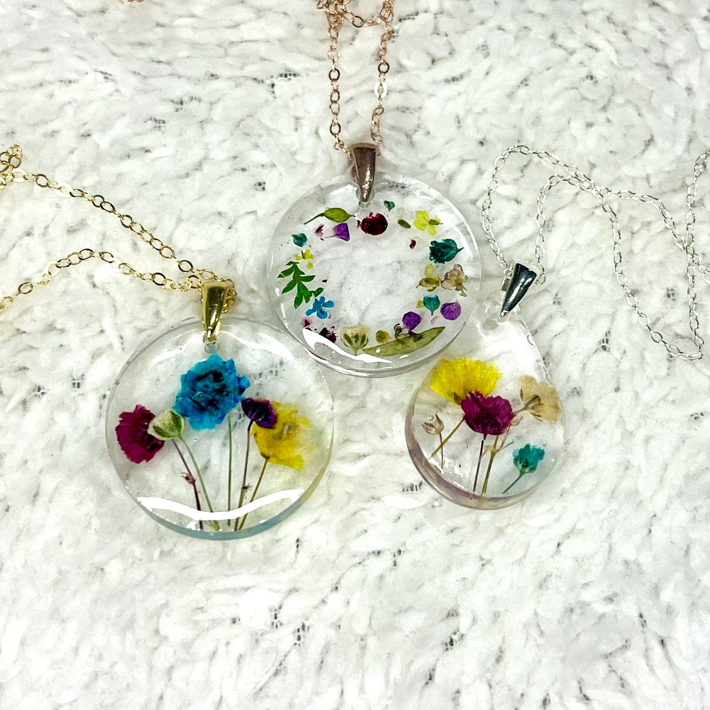 Colourful Gypsophila Necklace