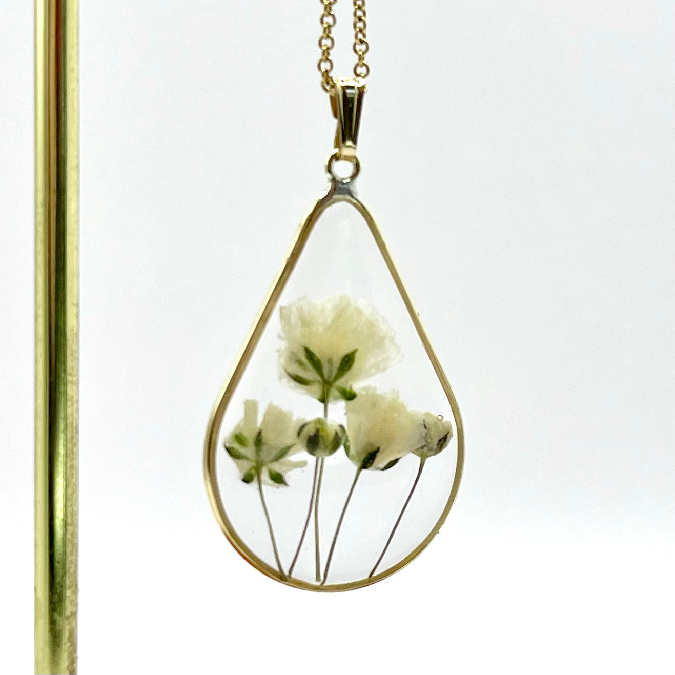 Pear Drop White Gypsophila Flower and Forget Me Not Stem