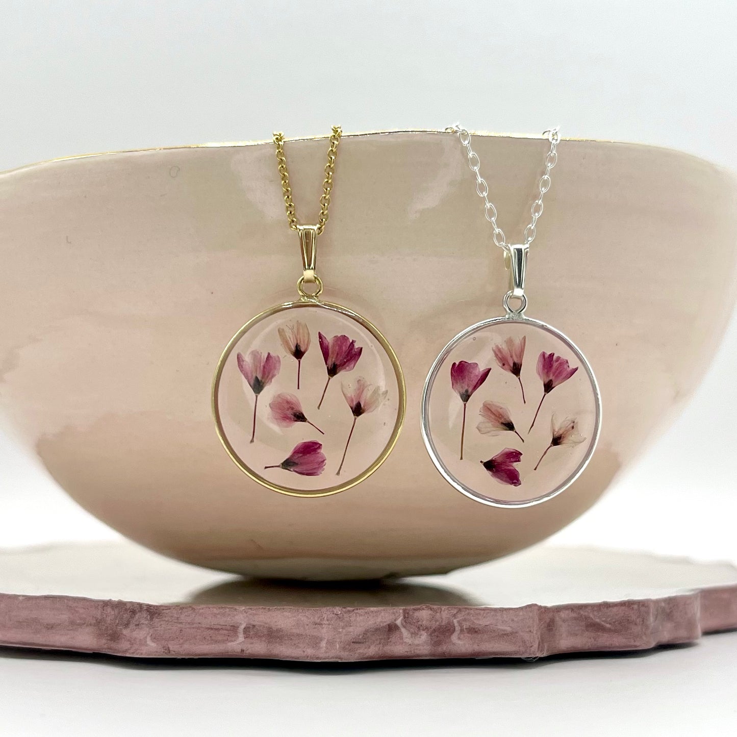Sakura Japanese Cherry Blossom Flowers Necklace